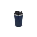 Variante Bleu foncé - Mug isotherme personnalisable en inox recyclé 400 ml avec logo - Café à emporter