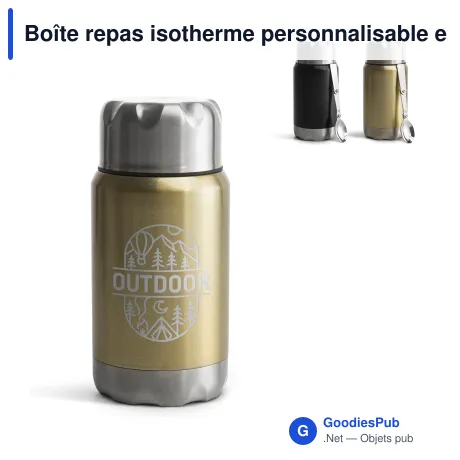 Boîte repas isotherme personnalisable en inox 600 ml avec logo - Sagaform Mark