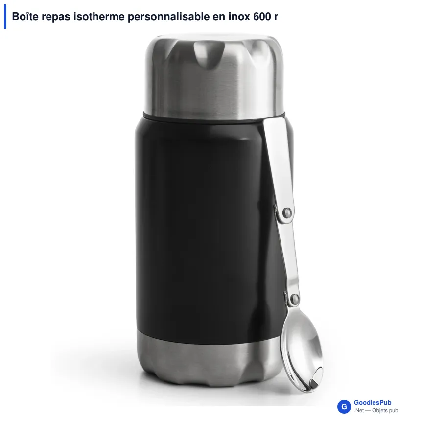 Boîte repas isotherme personnalisable en inox 600 ml avec logo - Sagaform Mark - Image 2