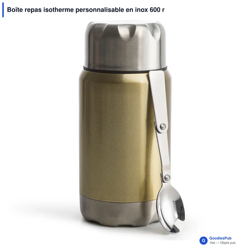 Boîte repas isotherme personnalisable en inox 600 ml avec logo - Sagaform Mark - Image 3