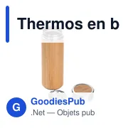 Thermos isotherme personnalisable en bambou 350 ml avec logo - Miniature 1