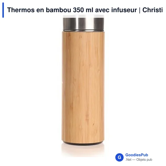 Thermos isotherme personnalisable en bambou 350 ml avec logo - Image 6