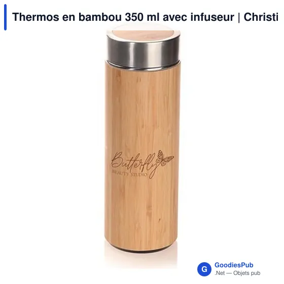 Thermos isotherme personnalisable en bambou 350 ml avec logo - Image 7