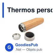 Thermos personnalisable en bambou 500 ml avec logo | Georgia - Miniature 1