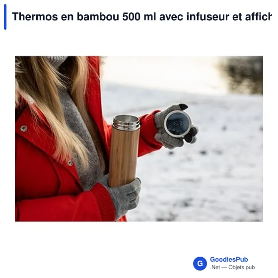 Thermos personnalisable en bambou 500 ml avec logo | Georgia - Image 4
