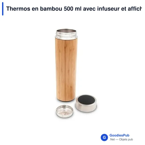 Thermos personnalisable en bambou 500 ml avec logo | Georgia - Image 5