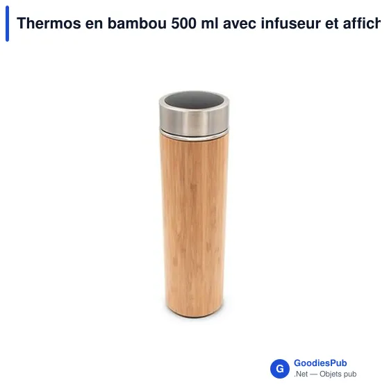 Thermos personnalisable en bambou 500 ml avec logo | Georgia - Image 6