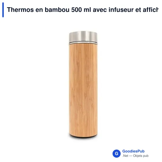 Thermos personnalisable en bambou 500 ml avec logo | Georgia - Image 7