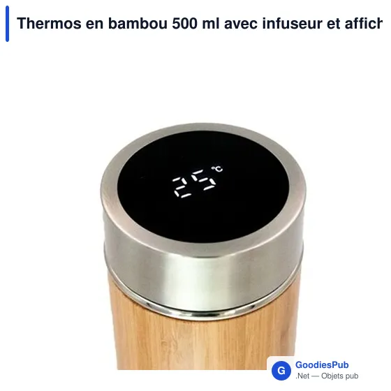 Thermos personnalisable en bambou 500 ml avec logo | Georgia - Image 8