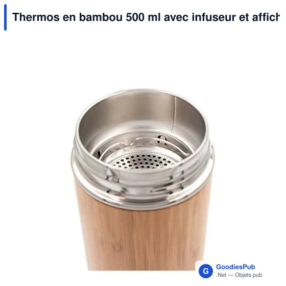 Thermos personnalisable en bambou 500 ml avec logo | Georgia - Image 9