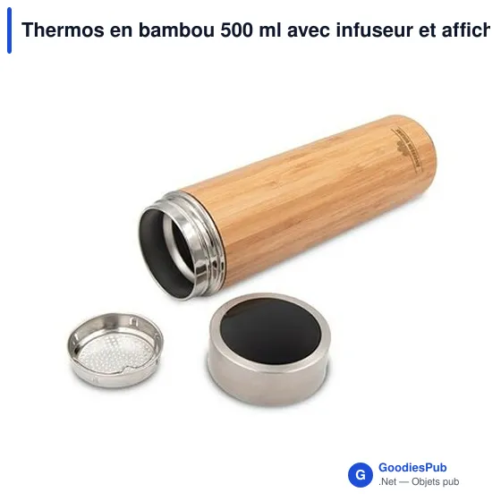 Thermos personnalisable en bambou 500 ml avec logo | Georgia - Image 10