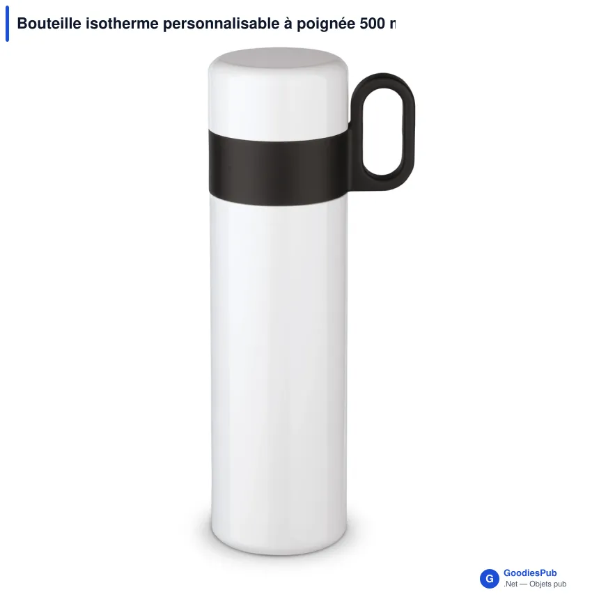 Bouteille isotherme personnalisable à poignée 500 ml avec logo - Thermos Flow - Image 5