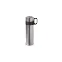 Variante Argent - Bouteille isotherme personnalisable à poignée 500 ml avec logo - Thermos Flow