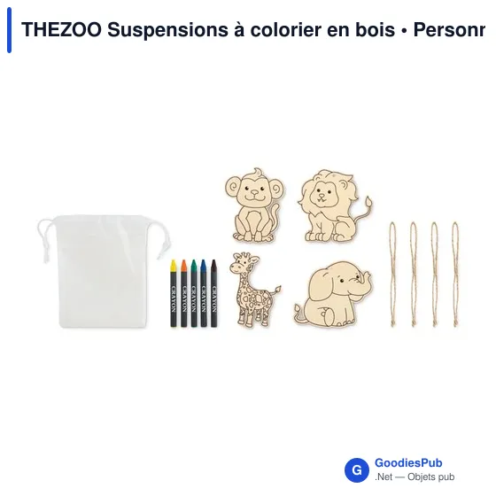 Suspensions à colorier personnalisables en bois avec logo - THEZOO - Image 2