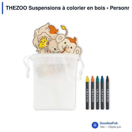 Suspensions à colorier personnalisables en bois avec logo - THEZOO - Image 3