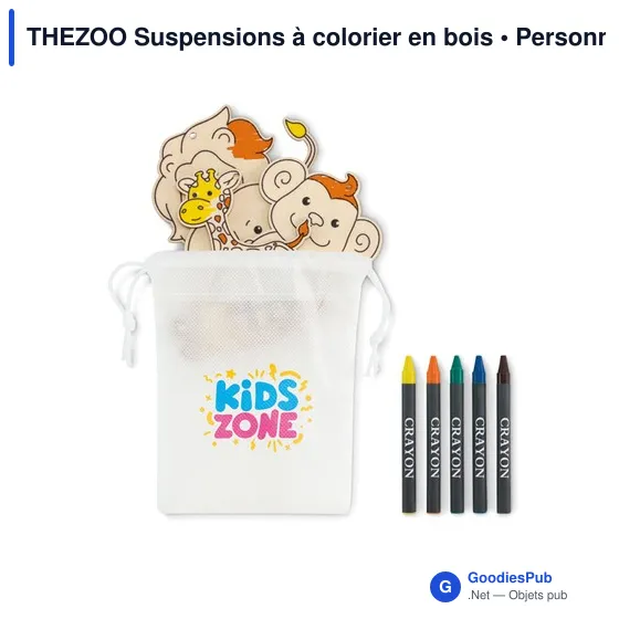 Suspensions à colorier personnalisables en bois avec logo - THEZOO - Image 5