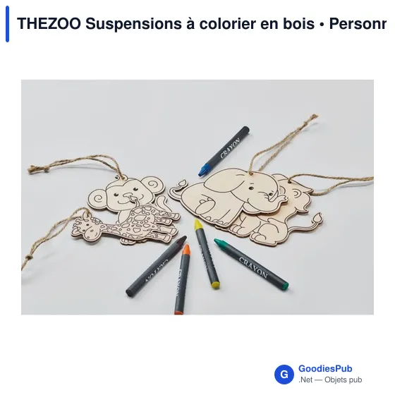 Suspensions à colorier personnalisables en bois avec logo - THEZOO - Image 6