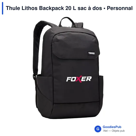 Sac à dos personnalisable Thule Lithos Backpack 20 L avec logo - Image 11
