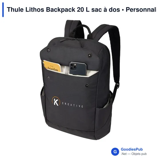 Sac à dos personnalisable Thule Lithos Backpack 20 L avec logo - Image 3
