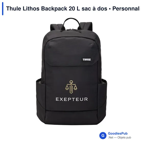 Sac à dos personnalisable Thule Lithos Backpack 20 L avec logo - Image 10