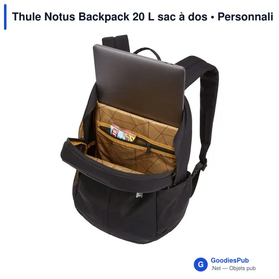 Sac à dos professionnel personnalisable Thule Notus 20 L avec logo - Image 4