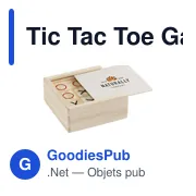 Jeu de société Tic Tac Toe personnalisable avec logo en bois - Miniature 1