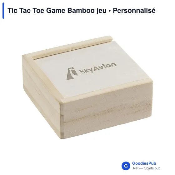 Jeu de société Tic Tac Toe personnalisable avec logo en bois - Image 2