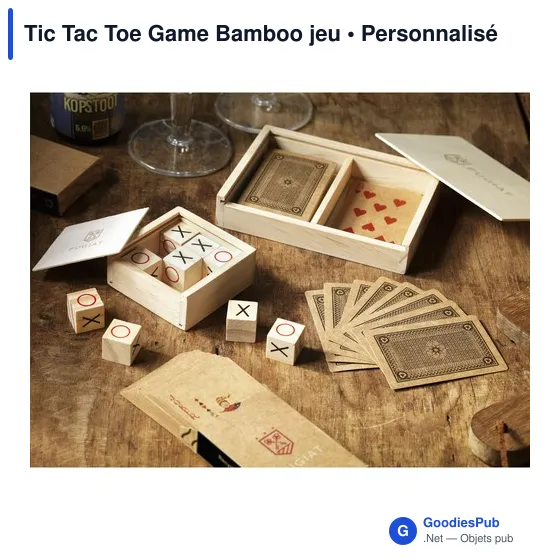Jeu de société Tic Tac Toe personnalisable avec logo en bois - Image 3