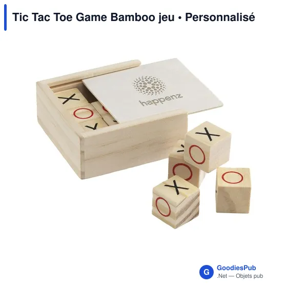 Jeu de société Tic Tac Toe personnalisable avec logo en bois - Image 4