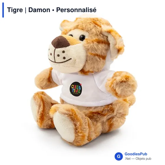 Peluche Tigre personnalisable avec T-shirt pour logo - Image 2