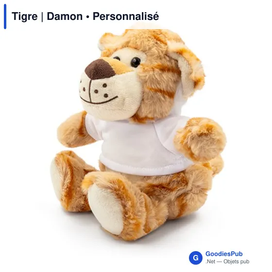 Peluche Tigre personnalisable avec T-shirt pour logo - Image 3
