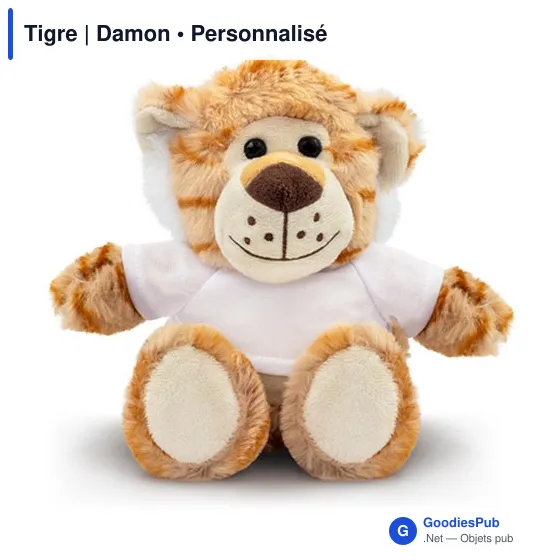 Peluche Tigre personnalisable avec T-shirt pour logo - Image 4