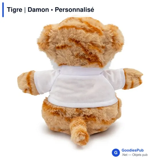 Peluche Tigre personnalisable avec T-shirt pour logo - Image 5