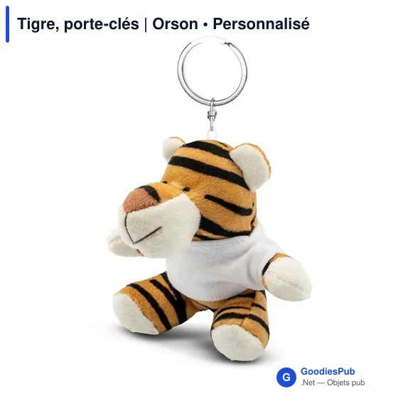 Porte-clés Tigre personnalisable avec logo - Orson - Image 1