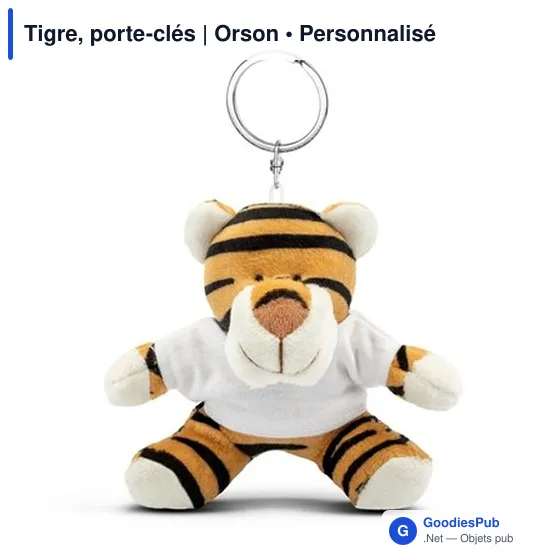Porte-clés Tigre personnalisable avec logo - Orson - Image 2