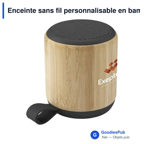 Enceinte sans fil personnalisable en bambou avec logo - Timor Bamboo