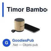 Enceinte sans fil personnalisable en bambou avec logo - Timor Bamboo - Miniature 2