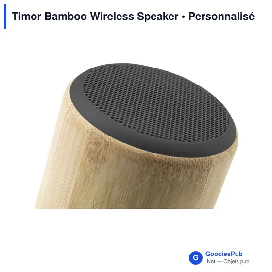 Enceinte sans fil personnalisable en bambou avec logo - Timor Bamboo - Image 3