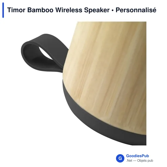 Enceinte sans fil personnalisable en bambou avec logo - Timor Bamboo - Image 4