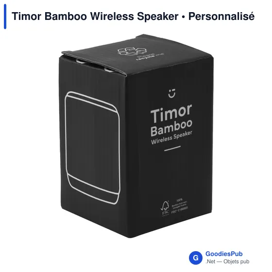 Enceinte sans fil personnalisable en bambou avec logo - Timor Bamboo - Image 5