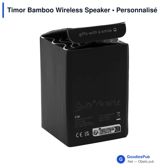 Enceinte sans fil personnalisable en bambou avec logo - Timor Bamboo - Image 6