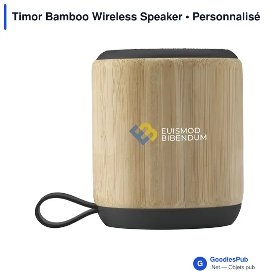 Enceinte sans fil personnalisable en bambou avec logo - Timor Bamboo - Image 8