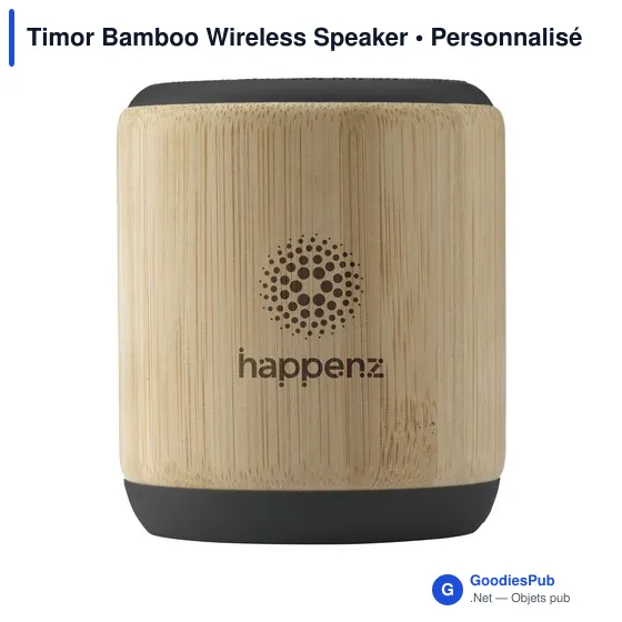 Enceinte sans fil personnalisable en bambou avec logo - Timor Bamboo - Image 9
