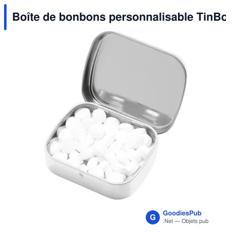 Boîte de bonbons personnalisable TinBox avec logo