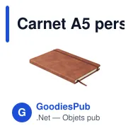 Carnet A5 personnalisable en PU effet patine avec logo - Miniature 1