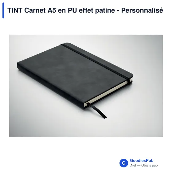 Carnet A5 personnalisable en PU effet patine avec logo - Image 11