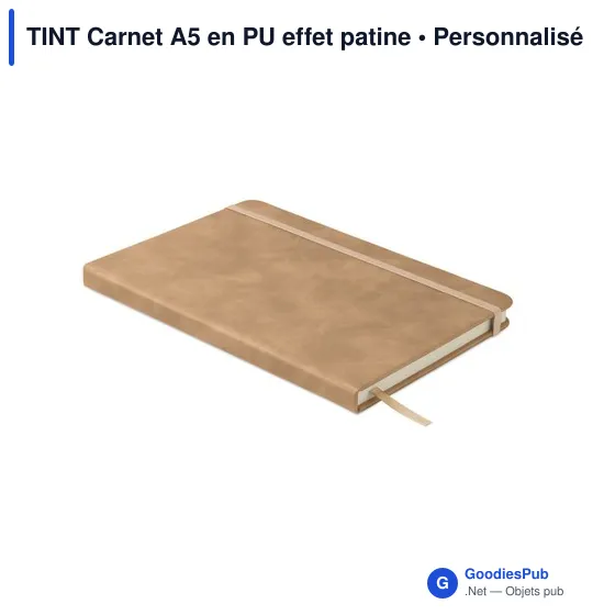 Carnet A5 personnalisable en PU effet patine avec logo - Image 12