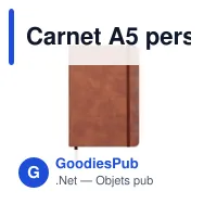 Carnet A5 personnalisable en PU effet patine avec logo - Miniature 3