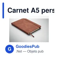 Carnet A5 personnalisable en PU effet patine avec logo - Miniature 6