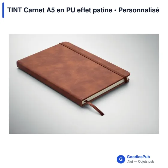 Carnet A5 personnalisable en PU effet patine avec logo - Image 6